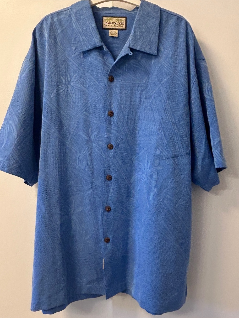 Jamaica Jaxx 100% Silk Mens Shirt Sleeve Shirt Sixe XL